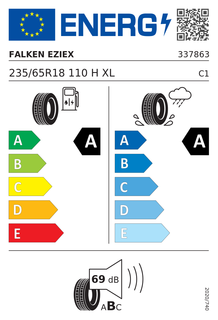 Etykieta opony Falken e.ZIEX 235/65R18 110H XL