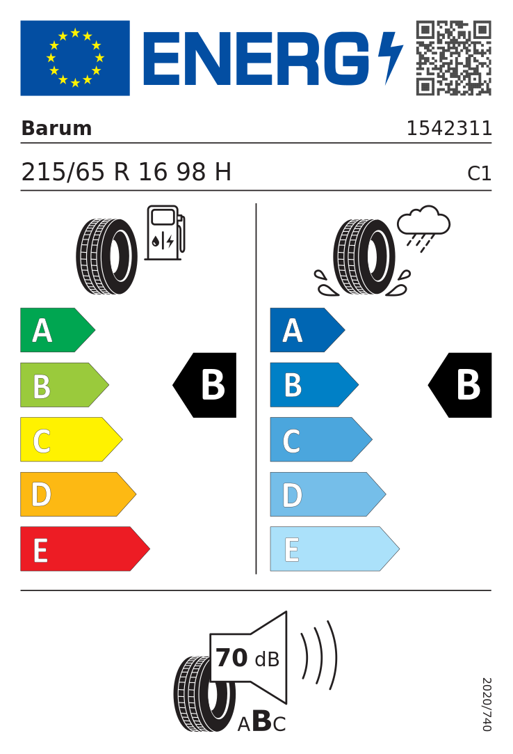 Etykieta opony Barum BRAVURIS 6 215/65R16 98H