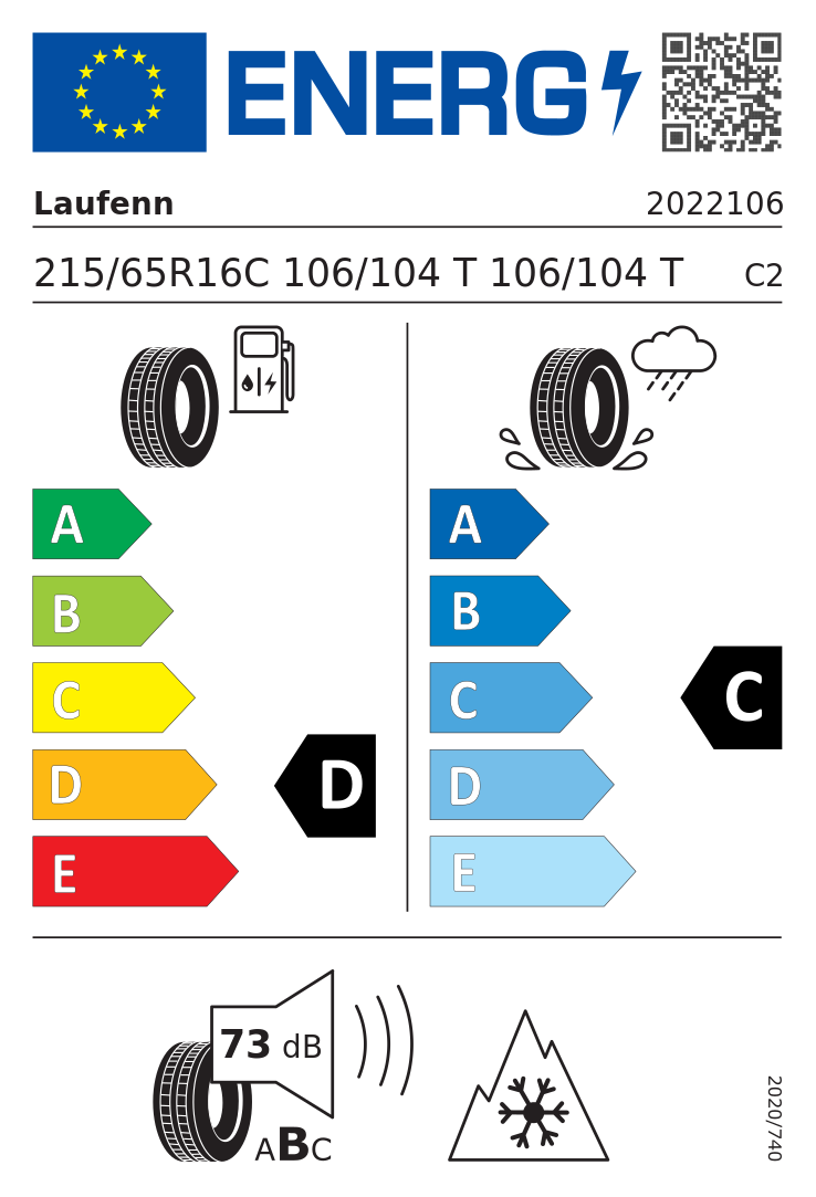 Etykieta UE Laufenn X FIT Van 4S LV71 215/65R16C 106T