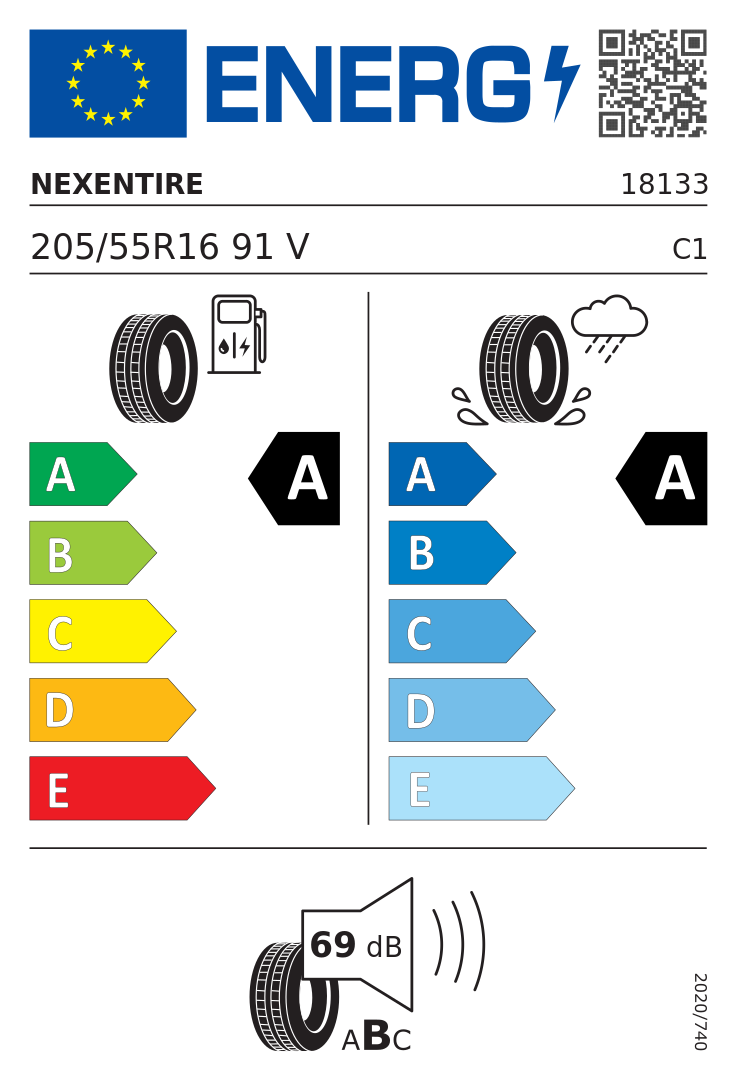 Etykieta UE Nexen N'Blue S 205/55R16 91V