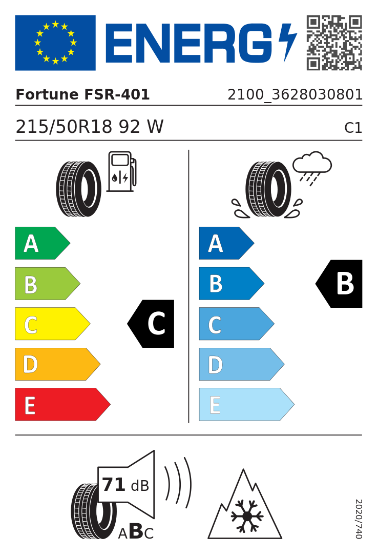 Etykieta UE Fortune FitClime FSR-401 215/50R18 92W