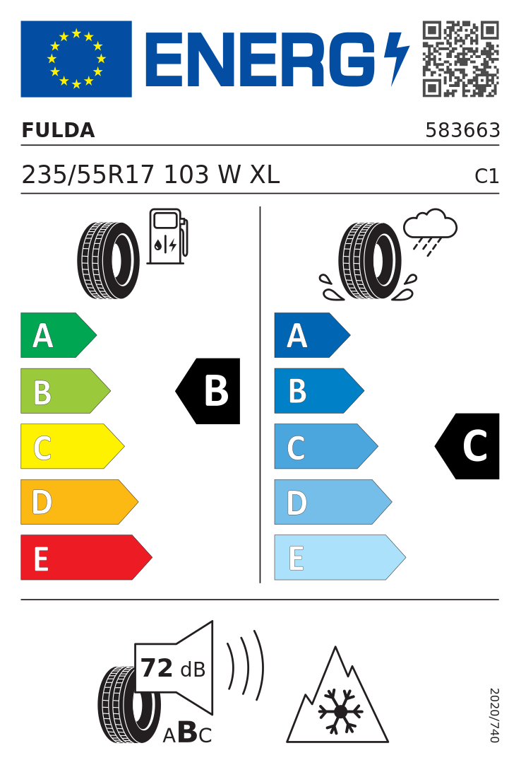 Etykieta opony Fulda MULTICONTROL SUV 235/55R17 103W XL