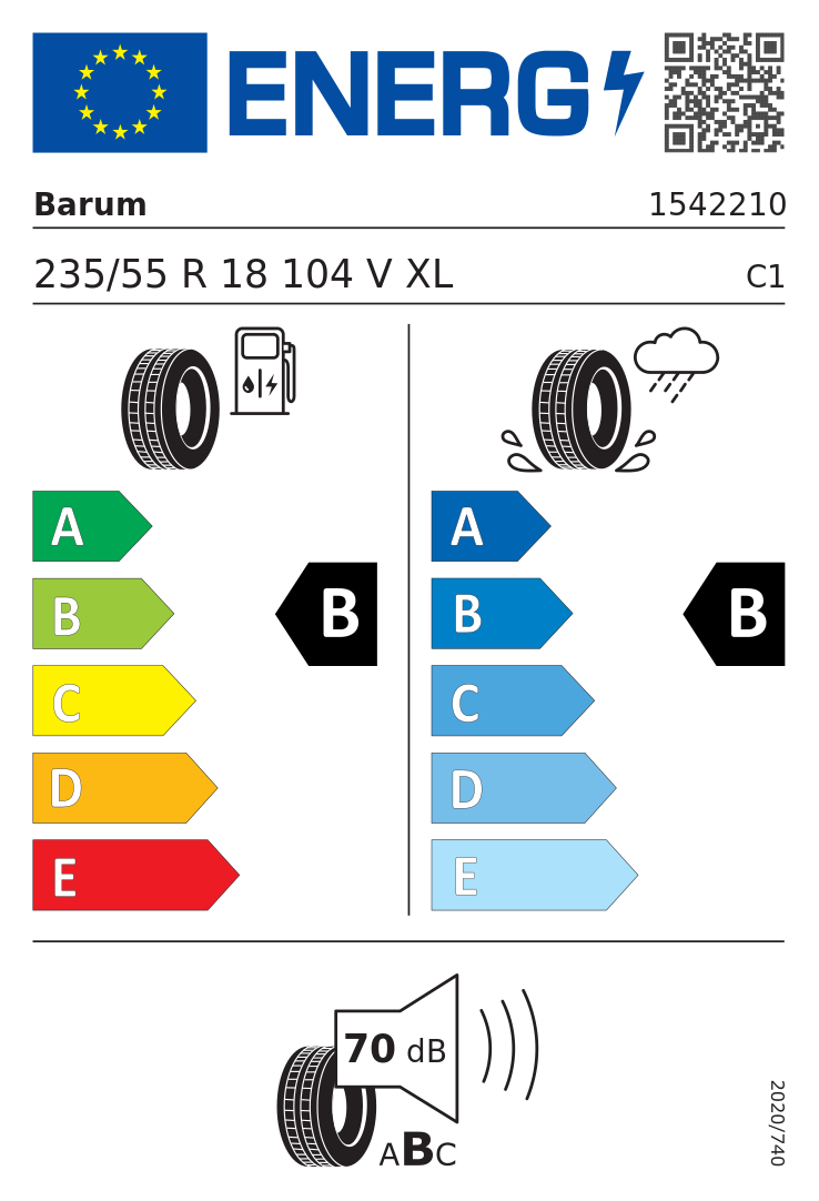 Etykieta opony Barum BRAVURIS 6 235/55R18 104V XL