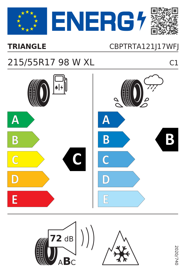 Etykieta opony Triangle SeasonX 215/55R17 98W XL