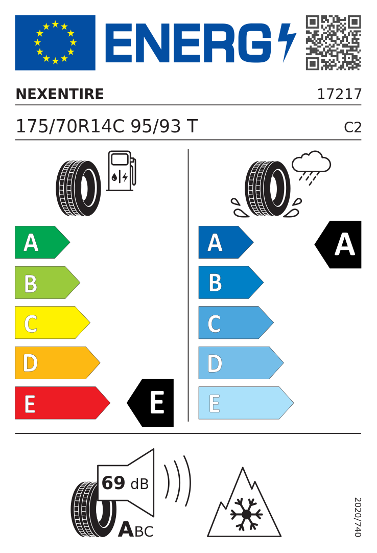 Etykieta opony Nexen Winguard WT1 175/70R14C 95T