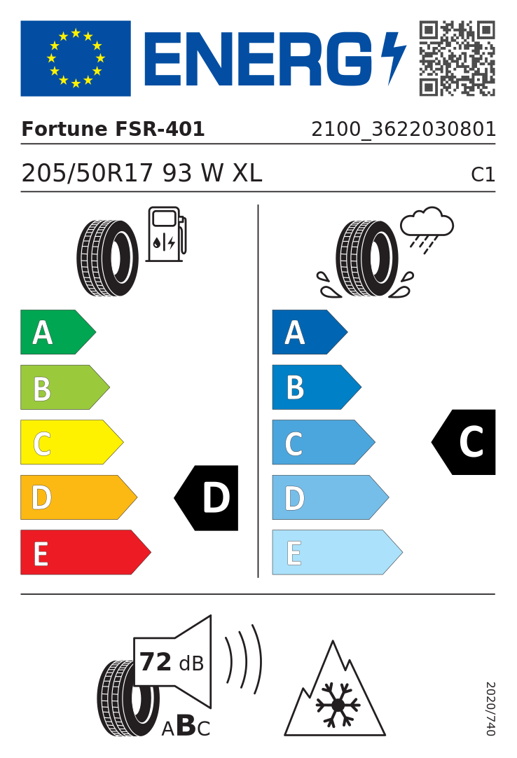 Etykieta UE Fortune FitClime FSR-401 205/50R17 93W XL