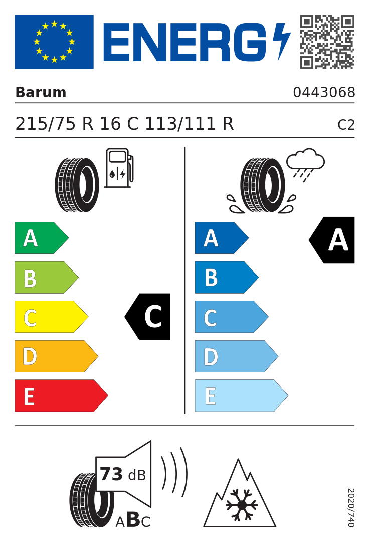 Etykieta opony Barum Vanis AllSeason 215/75R16C 113R