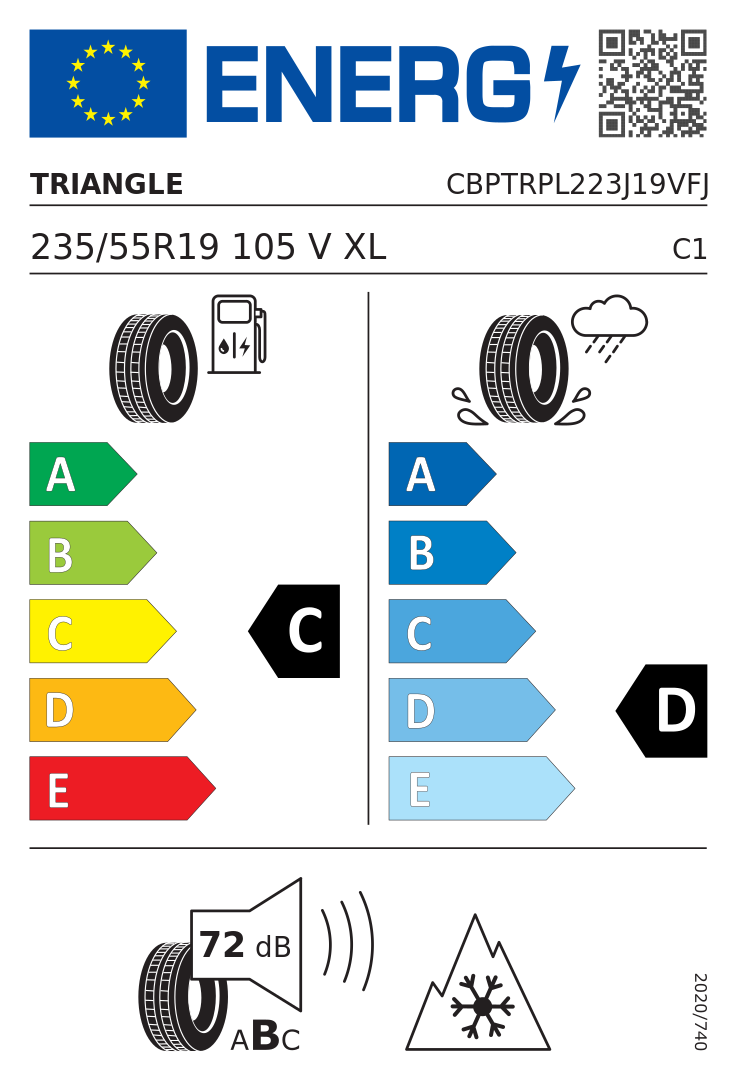Etykieta UE Triangle SnowLink PL02 235/55R19 105V XL