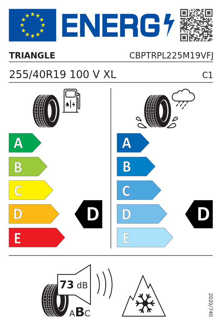 Etykieta UE Triangle SnowLink PL02 255/40R19 100V XL