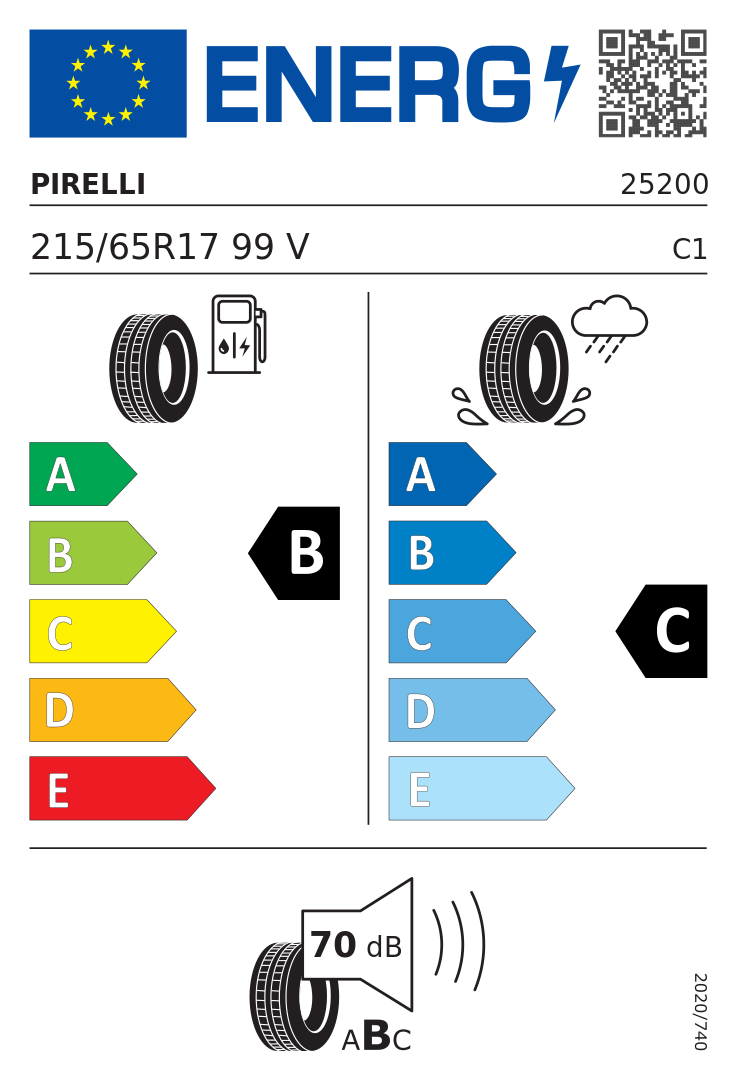 Etykieta opony Pirelli Scorpion Verde 215/65R17 99V
