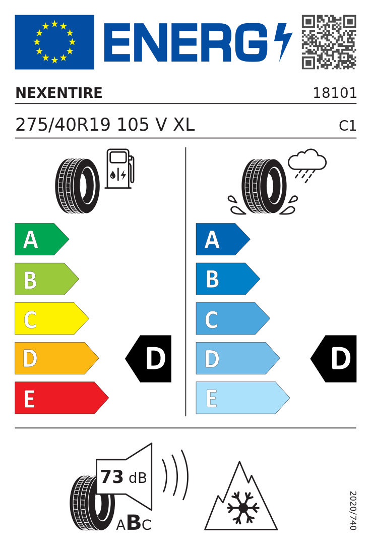 Etykieta UE Nexen Winguard Sport 2 275/40R19 105V XL FR