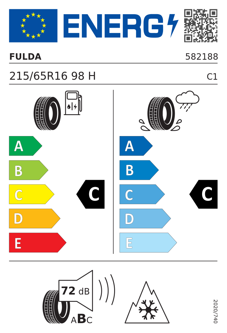 Etykieta opony Fulda MULTICONTROL 215/65R16 98H