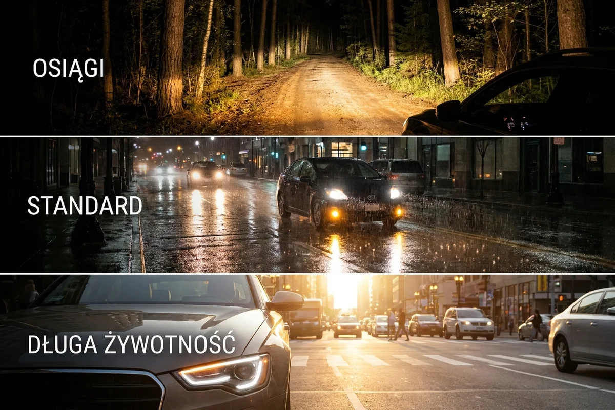 Halogenowe żarówki H7 dobrane do nocnej trasy, miasta i jazdy w deszczu