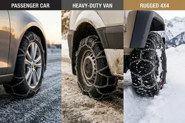 Łańcuchy śniegowe do osobówki, busa i samochodu 4x4