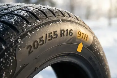 Bok opony z oznaczeniem 205/55 R16 oraz indeksem 91H
