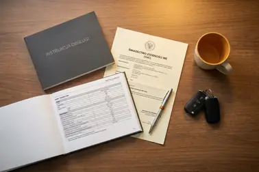 Instrukcja samochodu, dokument CoC i etykieta pojazdu używane do potwierdzenia rozmiaru opon