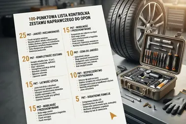 Karta oceny zestawu naprawczego punktująca 7 kategorii do sumy 100 punktów