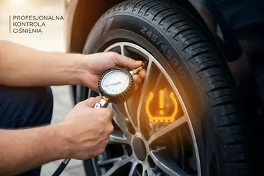 Kierowca sprawdza ciśnienie manometrem mimo obecności systemu TPMS