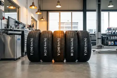 Kody T, H, V, W i Y zestawione z prędkościami 190, 210, 240, 270 i 300 km/h
