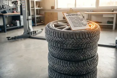 Komplet kół z czujnikami TPMS przygotowany do kontroli przed sezonową wymianą