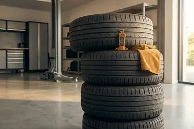 Oczyszczone opony zabezpieczone przed transportem do legalnego punktu odbioru