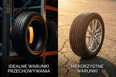 Opona przechowywana w kontrolowanych warunkach oraz opona narażona na słońce, temperaturę i eksploatację