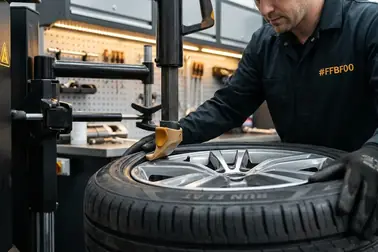 Opona Run Flat montowana na feldze za pomocą sprzętu chroniącego stopkę i czujnik TPMS