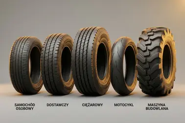 Opony samochodu osobowego, dostawczego, ciężarowego, motocykla i maszyny roboczej zestawione według zastosowania