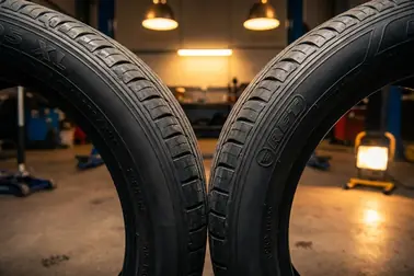 Oznaczenia XL i Run Flat na bokach opon