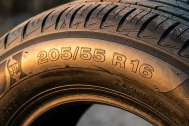 Oznaczenie 205/55 R16 na boku opony potrzebne do doboru łańcucha