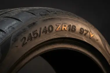 Oznaczenie 245/40 ZR18 97Y z wyróżnionymi symbolami ZR i Y