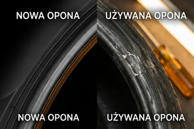 Porównanie nowej opony magazynowanej z oponą wcześniej używaną