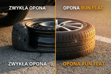Porównanie opony Run Flat i zwykłej po utracie ciśnienia