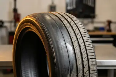 Porównanie zużycia wewnętrznego i zewnętrznego barku bieżnika opony