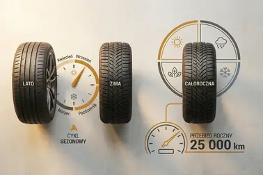 Roczny cykl eksploatacji opon letnich, zimowych i całorocznych