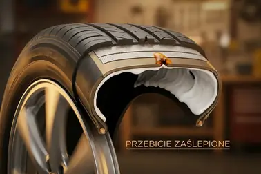 Schemat rozprowadzania uszczelniacza wewnątrz obracającej się opony