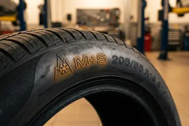 Sprawdzanie symbolu 3PMSF, oznaczenia M+S oraz rozmiaru 205/55 R16 na oponie