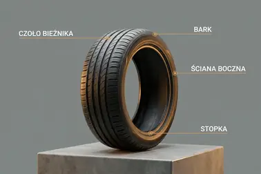 Strefy opony samochodowej: bieżnik, bark, ściana boczna i stopka