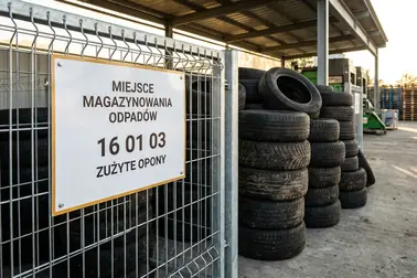 Wydzielona i oznaczona kodem 16 01 03 strefa magazynowania zużytych opon