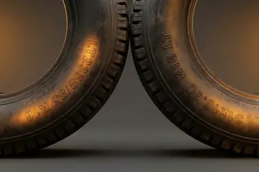 Zapisy LT235/85 R16 oraz 31x10.50 R15 LT pokazujące różne położenie skrótu LT