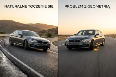 Znoszenie na jezdni ze spadkiem poprzecznym a powtarzalne ściąganie na płaskiej drodze