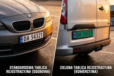 Biała i zielona norweska tablica rejestracyjna porównane pod względem zastosowania