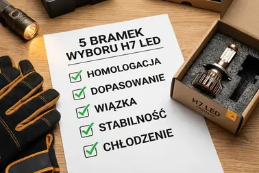 Checklista wyboru H7 LED obejmująca homologację, dopasowanie, wiązkę, stabilność i chłodzenie