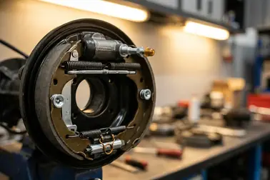 Cylinderek z odpowietrznikiem, szczęki i regulator luzu hamulca bębnowego