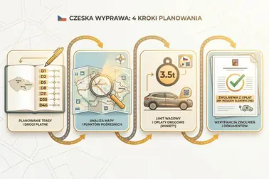 Cztery kroki weryfikacji trasy: numery i węzły, legenda mapy, kategoria pojazdu oraz warunki zwolnienia