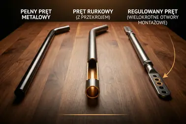 Drążek stabilizatora pełny, rurowy oraz wariant z regulowanym punktem mocowania