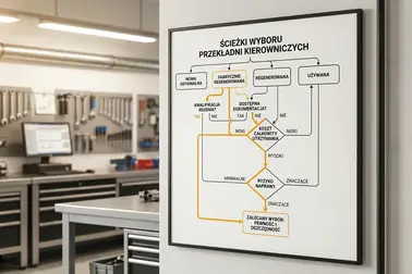 Drzewo decyzyjne ułatwiające wybór odpowiedniej opcji wymiany przekładni kierowniczej