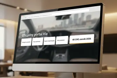 Ekran oficjalnego portalu Via podczas zakupu e-winiety do Szwajcarii online