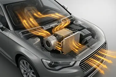 Elementy klimatyzacji samochodowej uczestniczące w przenoszeniu ciepła z kabiny na zewnątrz