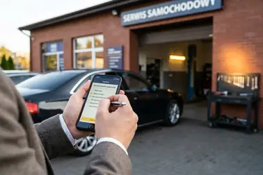 Kierowca zapisujący okoliczności występowania objawów awarii hamulców przed wizytą w warsztacie
